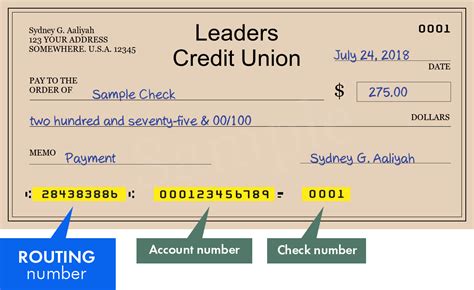 leaders credit union routing number